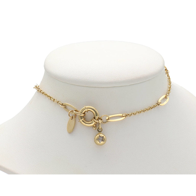 14 Karat Gold Clip Design Fancy Necklace