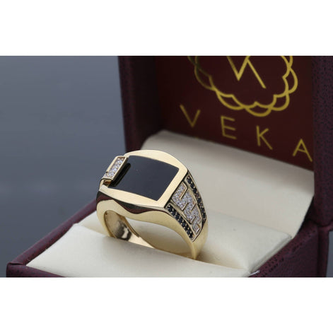 Gold Onyx Maze Ring