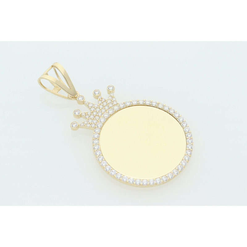 10K G & Cz M Crown Photo Charm W: 5.8