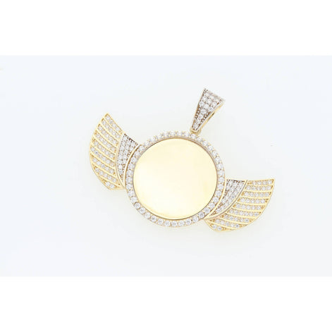10 Karat Gold Cz Small Wings Photo Charm W:6