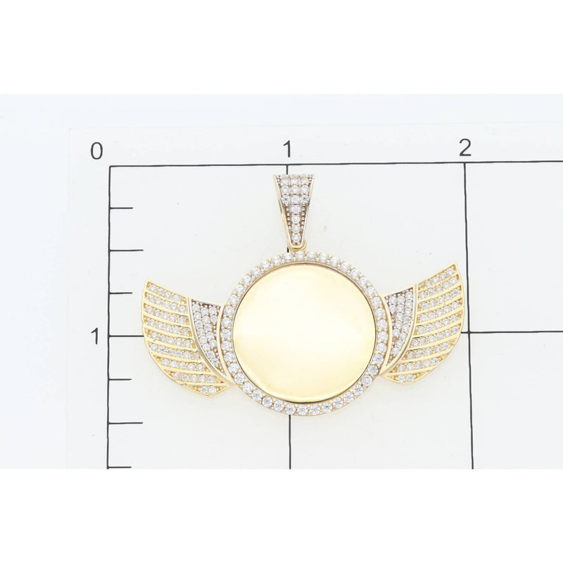 10 Karat Gold Cz Small Wings Photo Charm W:6