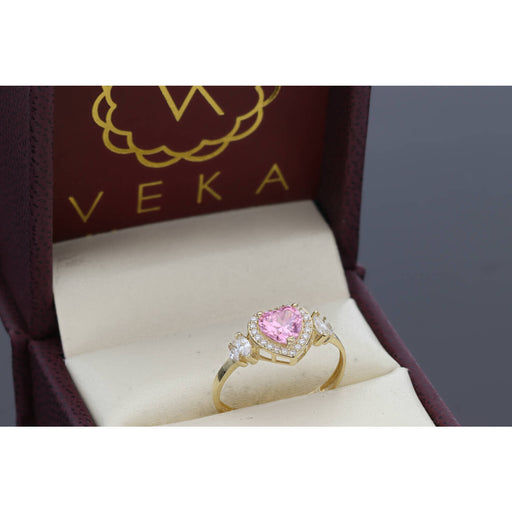 14 Karat Gold & CZ Pink Heart Ring