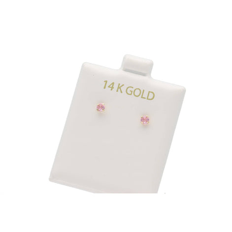 Gold & Cubic Zirconia Pink Earrings