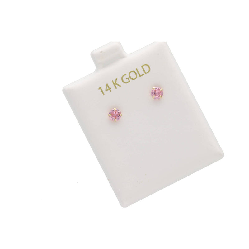 Gold & CZ Pink Earrings 