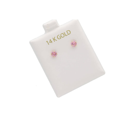 Gold & CZ Pink Earrings 