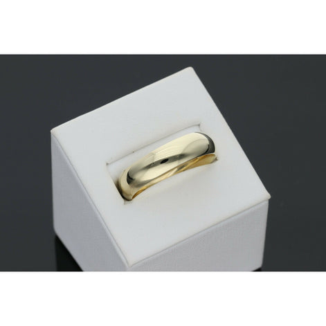 10K Solid Gold Plain Wedding Band 6.5mm W: 7.7