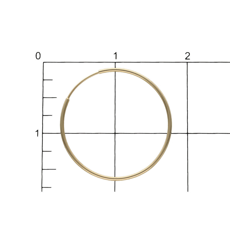 14K Gold Hoops #3 W:2.1