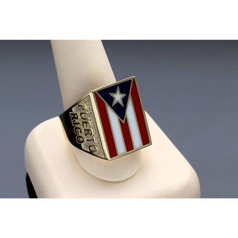 14 Karat Gold Puerto Rico Flag Ring