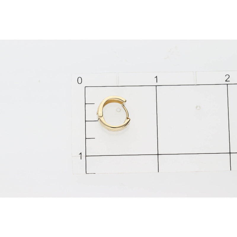 14K Gold Disco Style Huggie Hoop  Earrings W:1.2