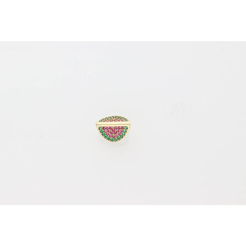 14K Gold & CZ Watermelon Charm W:1.2