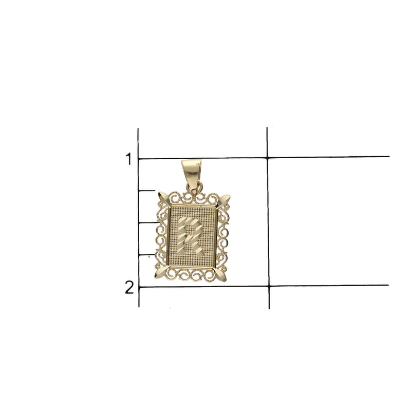 10K Gold Letter R Medal W:1.5