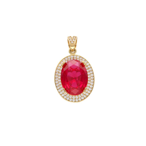 10 Karat Gold and Red CZ Pendat W: 12.4