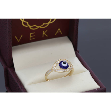 Gold Blue Eye Ring