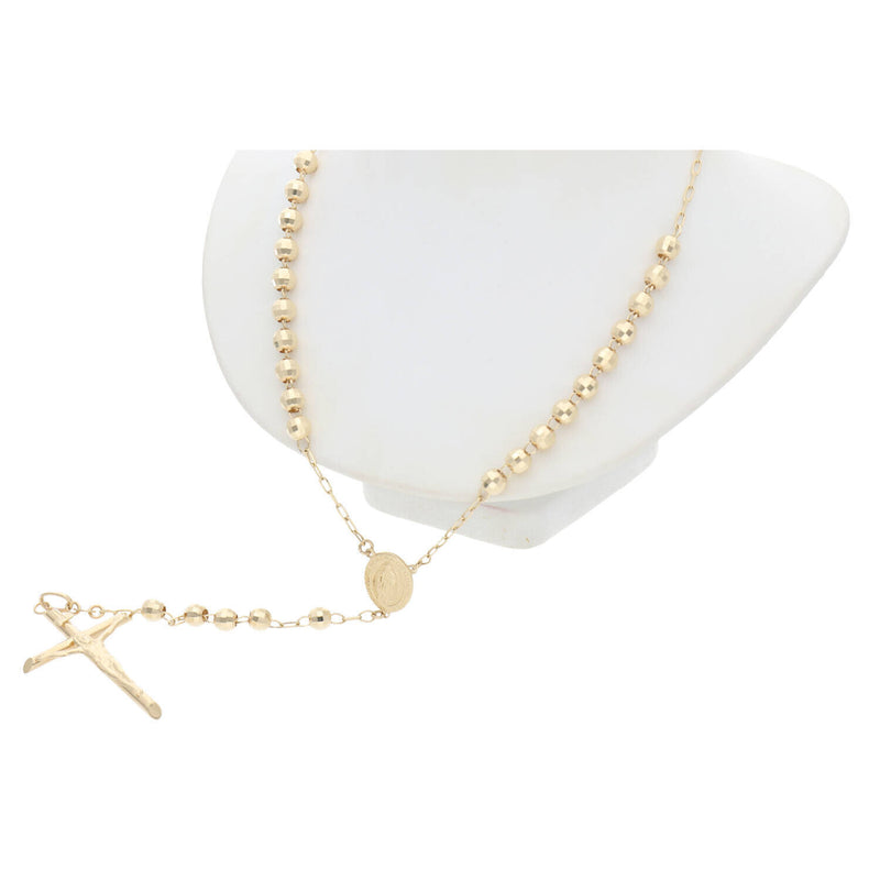 14K Gold Rosary 5mm x 24" W:18.2