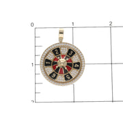 Gold & CZ Roulette Charm 14 Karat yellow gold  