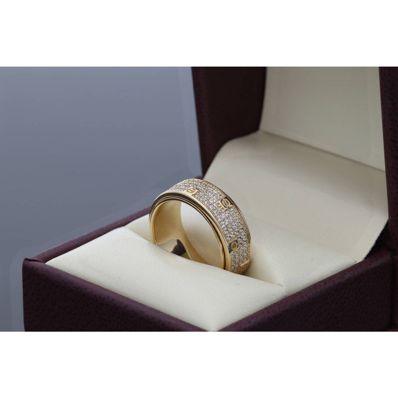 14 Karat Gold Flat Screw Head Spinning Band Ring
