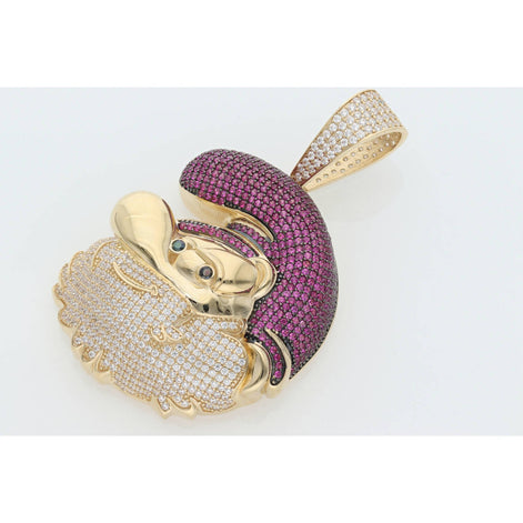 10 Karat Gold Cz Papa Smurf Charm