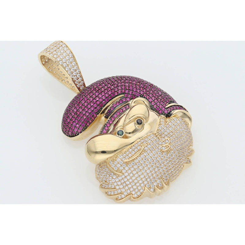 10 Karat Gold Cz Papa Smurf Charm