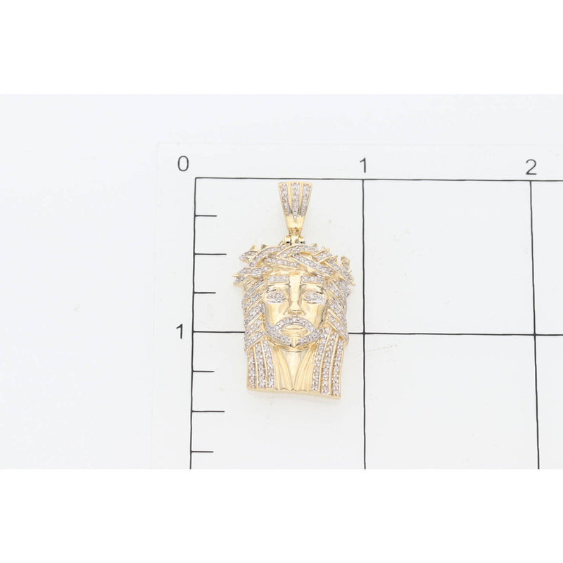 10 karat Gold & 0.40 ctw Diamond Jesus Charm
