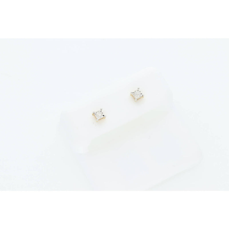 10 Karat Gold 0.10 CTW Diamond Stud Earrings  W:0.8