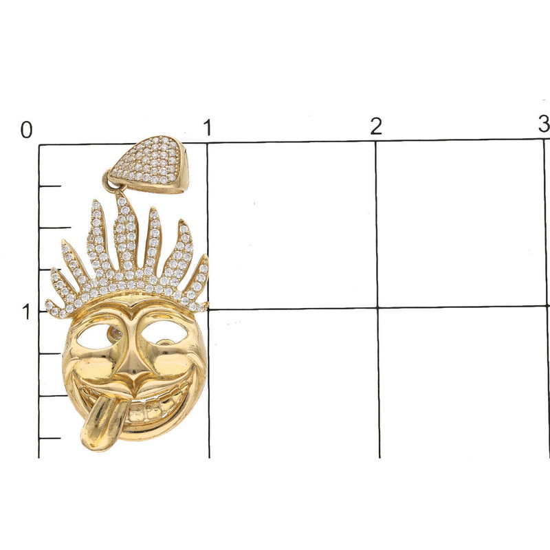 10 karat Gold & Cz Smile Mask Charm