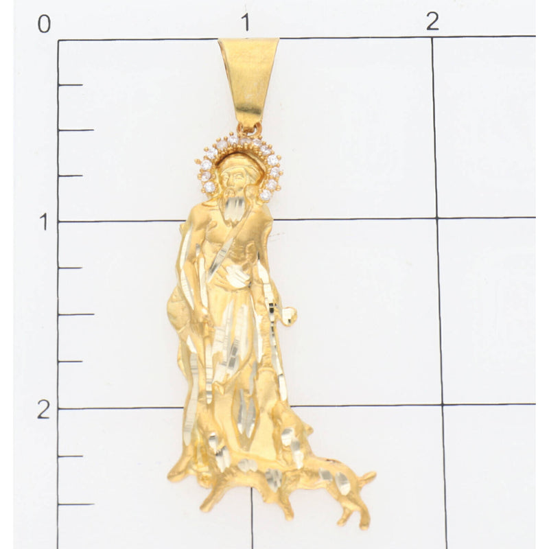 10 Karat Solid Gold Cz San Lazaro Charm