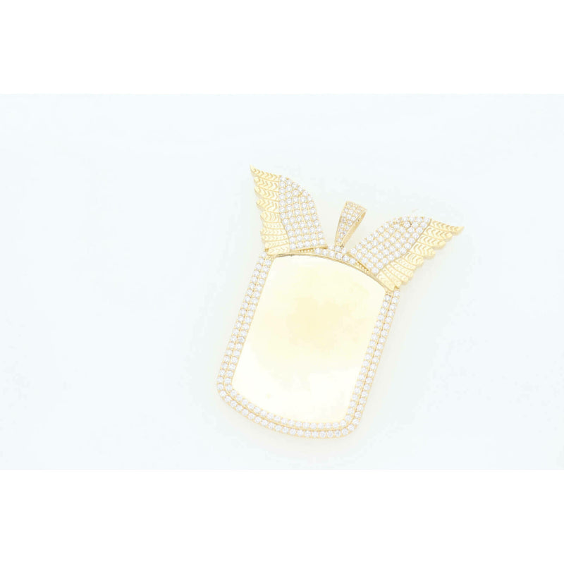 10K Gold Cz Wings Photo Charm W:11.8