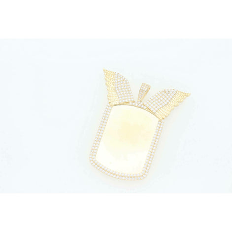 10K Gold Cz Wings Photo Charm W:11.8