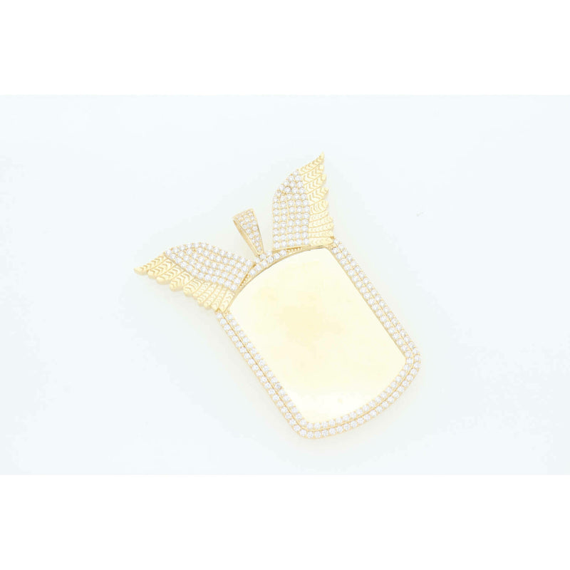 10K Gold Cz Wings Photo Charm W:11.8