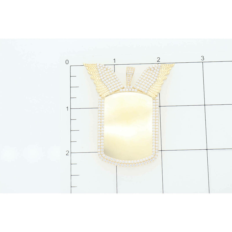 10K Gold Cz Wings Photo Charm W:11.8