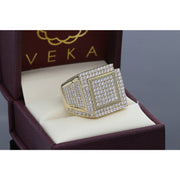 10K Gold & CZ Big Square Ring