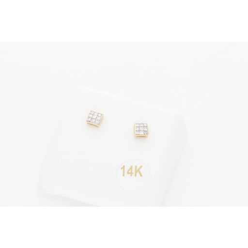 14 Karat Gold 1\4ctw Diamond Square Invisible Earring