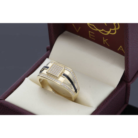 Gold & CZ Square Ring