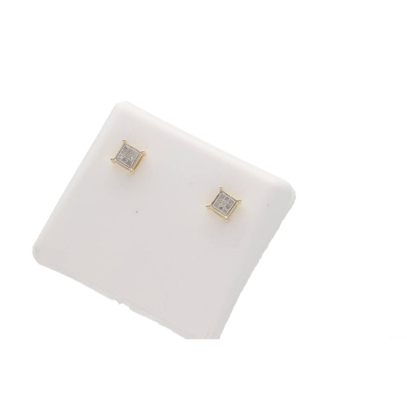 10K Gold & 1/2 ct Diam Square Ear