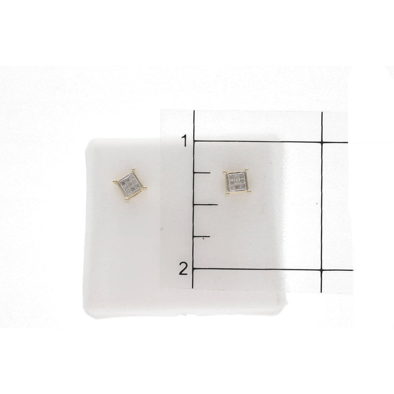 10K Gold & 1/2 ct Diam Square Ear