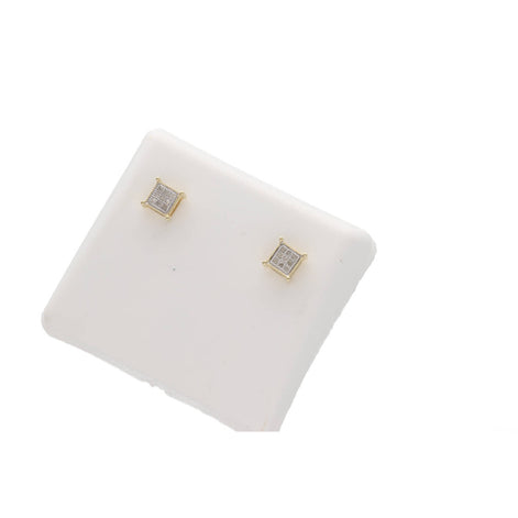 10K Gold & 1/2 ct Diam Square Ear