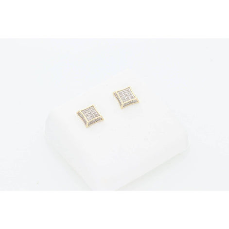 10K YG 1/6 Diam Double Square Earr W:1.2