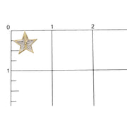 Close up of the back of a 10K Gold Star Diamond Earring with 0.25ctw Star Design Natural Diamonds on a white background in a grid of a square inch to have a glimpse of the actual size.
