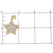 10K Gold Diamond Star Pendant 