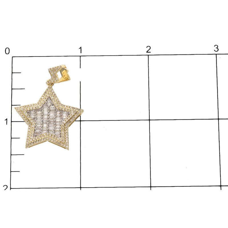 10K Gold Diamond Star Pendant 