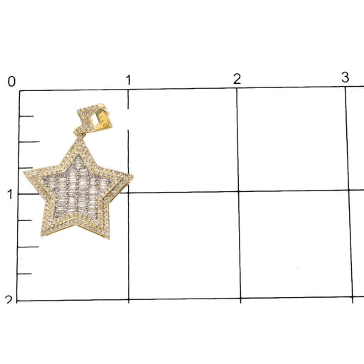 10K Gold Diamond Star Pendant 