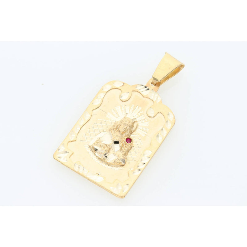 14 Karat Gold Cz Santa Barbara Charm W:10.8
