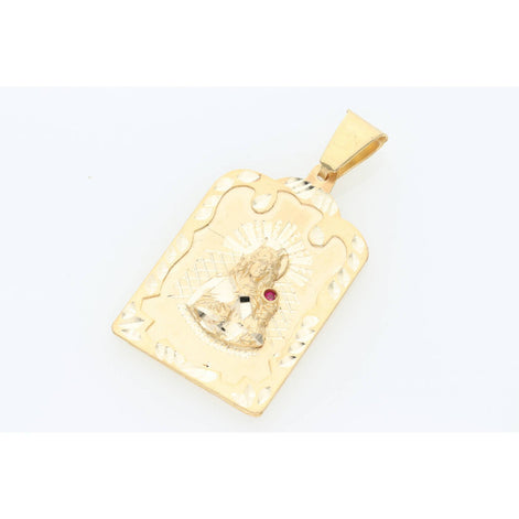 14 Karat Gold Cz Santa Barbara Charm W:10.8