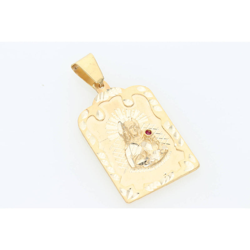 14 Karat Gold Cz Santa Barbara Charm W:10.8