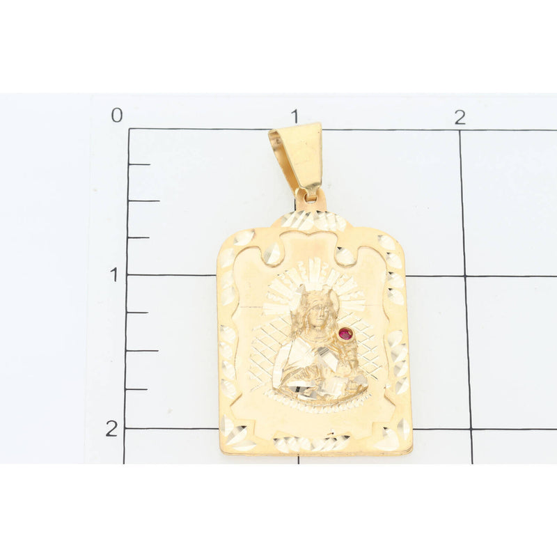 14 Karat Gold Cz Santa Barbara Charm W:10.8