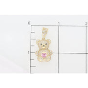 Ring Teddy Bear Pink Pendant