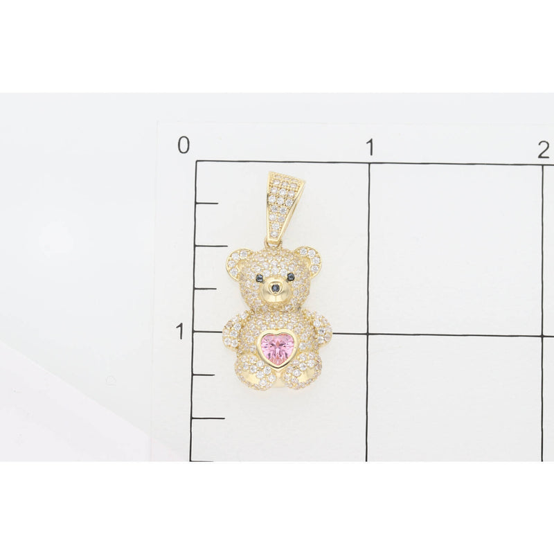 Ring Teddy Bear Pink Pendant