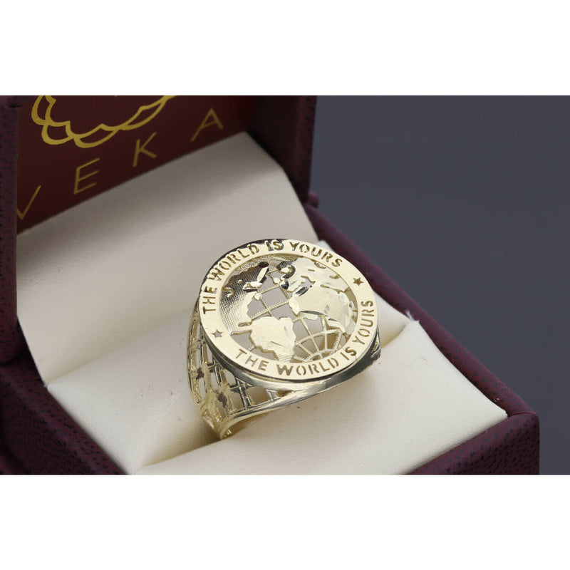 10 Karat Gold " The World is yours " Ring