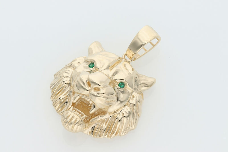 10 Karat Gold & Cz 3D Tiger Charm W: 10.0