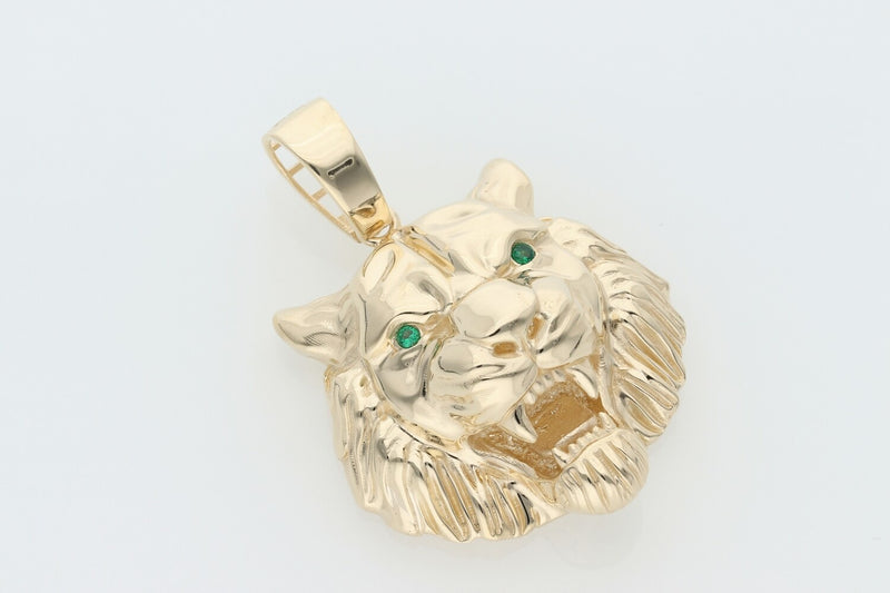 10 Karat Gold & Cz 3D Tiger Charm W: 10.0